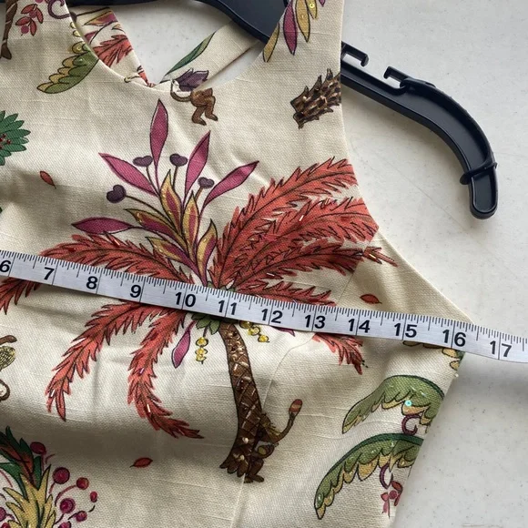 Muse Cream Dress: Palm Trees Sequined - Picture 11 of 13